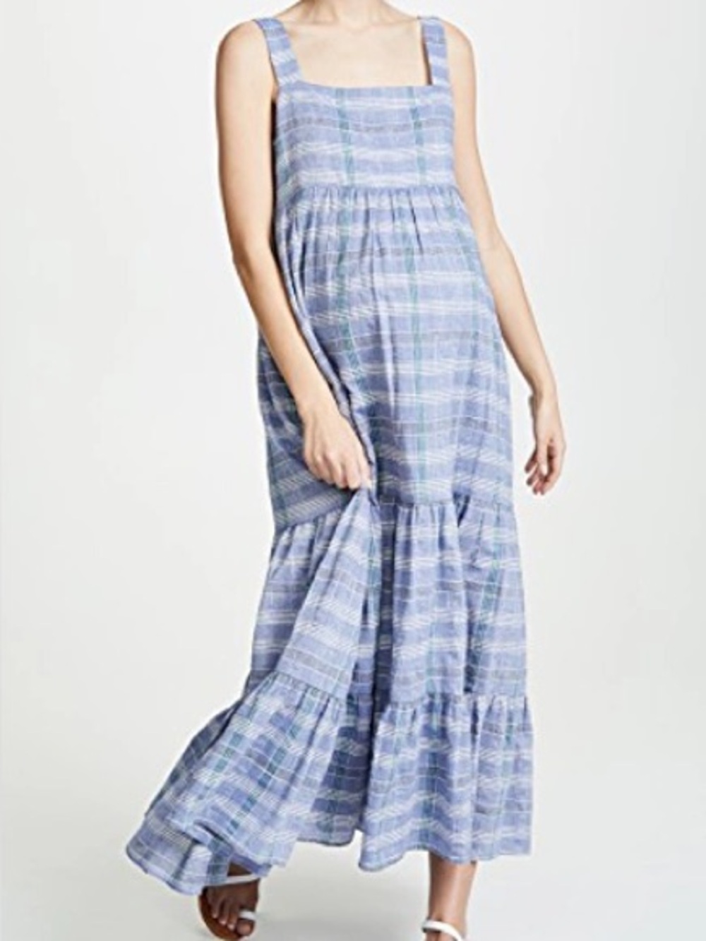 Hatch The Jules Dress in Chambray Plaid